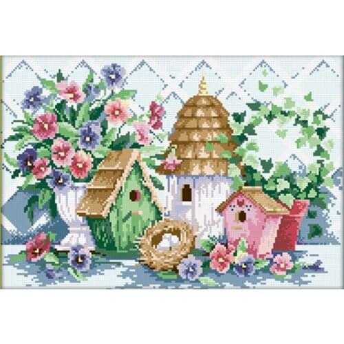 5D Diy Diamond Painting Flower House Flower Vase Square Diamond Cross Stitch Hobbies and Crafts Diamond Embroidery Mosaic Floral