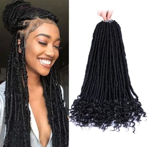 Aidaiya Goddess Hair Ombre Faux Locs Crochet Braids 20inch Soft Natural Braid Synthetic Braiding Hair Extension For Women
