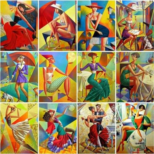 AZQSD Full Drill Diamond Embroidery Girl Abstract Handicraft Gift Diamond Painting Portrait Picture Of Rhinestones Home Decor