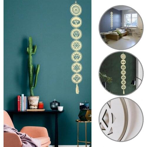 Fine Workmanship White Wooden Grid Yoga Pendant Decor for Living Room