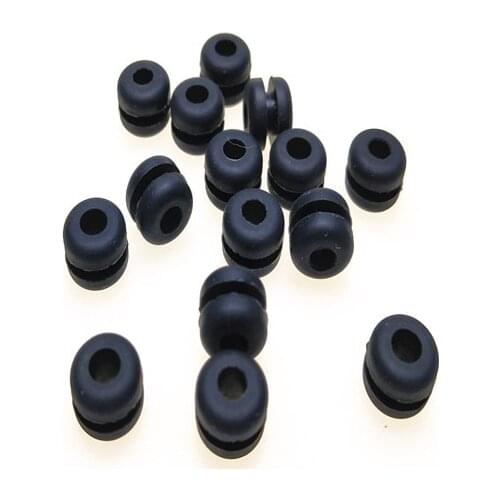 Free shipping 100pcs Inner diameter 3.2mm fitting hole 4.8mm GM-5 Silicone Rubber Grommets ring with black color