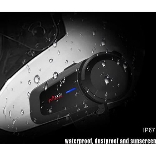 Maxto Motorcycle Helmet Headphone Group 6 Riders Bluetooth Interphone 1000M Waterproof Headset FM Radio
