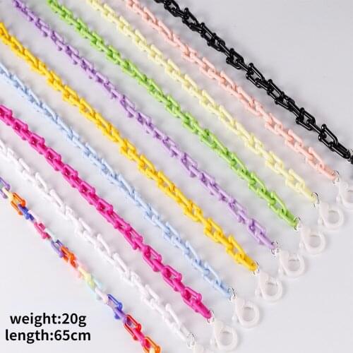Face Mask Chains Lanyard U-shaped Macaron Color Acrylic Womens Mens Chain Neck Glasses Cord Holder Sunglasses Rope Necklaces