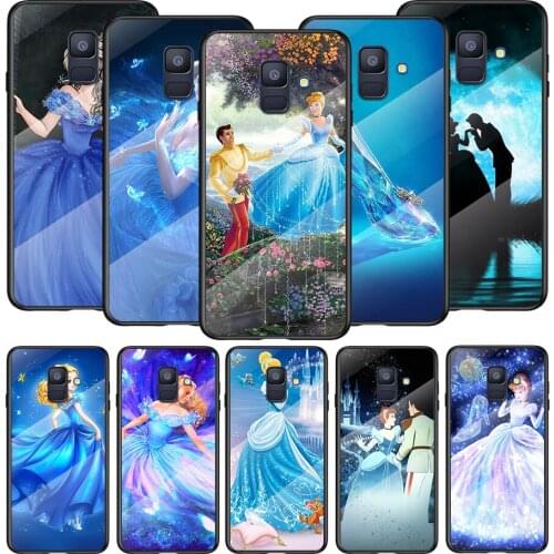 Tempered Glass Cover Princess Cinderella For Samsung A91 A81 A72 A71 A52 A51 A41 A31 A21S A21EU A11 A01 Phone Case