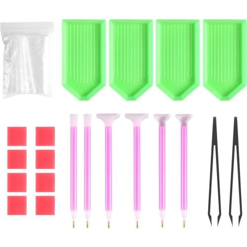 DIY Diamond Painting Accessories 5D Diamond Painting Cross Stitch Embroidery Pen Tools Set Mosaic Glue Pen Kit Tweezers