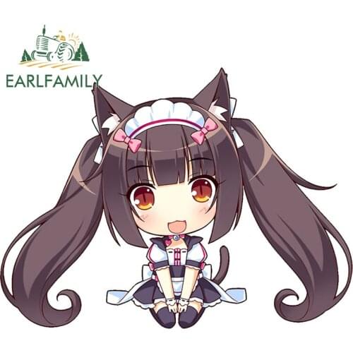 EARLFAMILY 13cm x 9.9cm For Chocola Nekopara Smile Cartoon Decal VAN JDM DIY Car Stickers Laptop Windows Waterproof Decoration