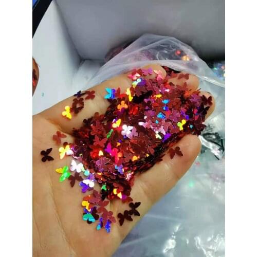 50g/Pack 5mm Holographic Butterfly Nail Art Glitter Sequins Laser Shiny Ultra-thin Manicure Decorations Chunky Flakes OH-08