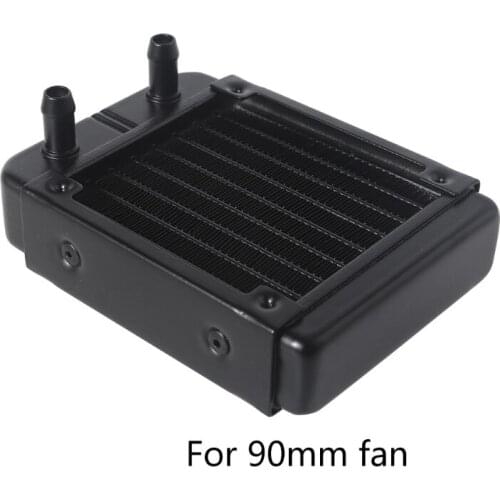 HXBE G1/4 Thread 90mm PC Water Heat Exchanger Computer Aluminum Heat Radiator Heat Sink for Computer Water Cooling System
