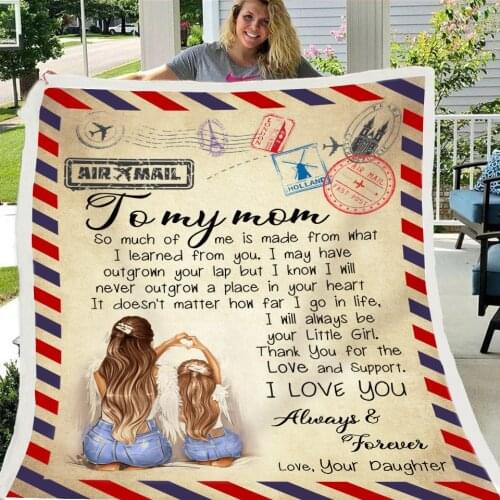 Custom Letter Design 3D Print Blanket To My Daughter/Wife Daughter Funny Character For Blanket Home Warm Winter Textiles Blanket
