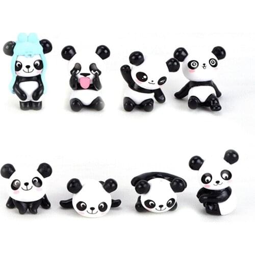 1pc Cute China Giant Panda Figurines Miniatures Mini DIY Ornament Fairy Garden Home Decoration Microscopic Plate Landscape