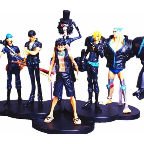 2021 One Piece Anime Film Gold Black Style BROOK Luffy Usopp Zoro FRANKY Sanji 17-23cm PVC Figure Collectible Model Toy