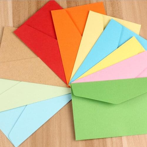 10pcs/lot 14 Candy Colors Blank Mini Envelopes Gift Envelope Wedding Birthday Party Invitation Supplies Kraft Paper Envelopes
