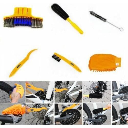 MTB Bicycle Bike Chain Wheel Cleaning Brush Cycling Motorcycle Bicycle Gear Cleaner Tool Scrubber Brushes Wash Cleaner Tools Set