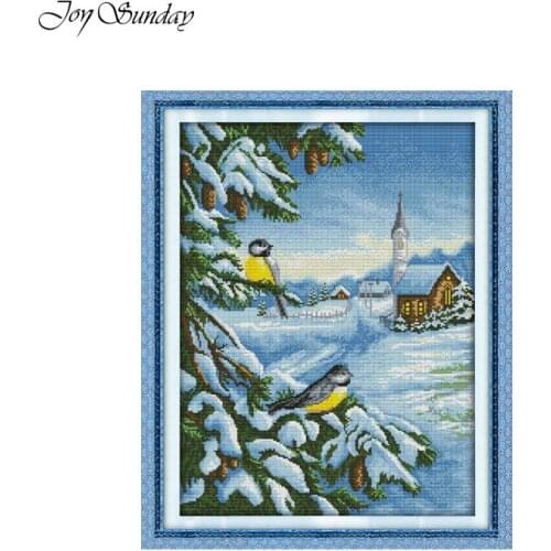 Counted Cross Stitch Kits Embroidery Set Snow Birds Animals Patterns DMC 11CT 14CT Cotton Thread Painting Needlework Home Decor