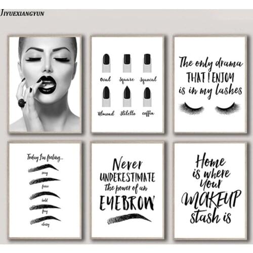 Eyebrow Makeup Art Wall Canvas Painting Beauty Nails Art Picture Lash Quote Print And Poster For Girl Room Home Decor