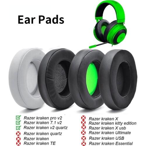 New Replacement Earpads Foam Ear Pads Cushions For Razer Kraken 7.1 Chroma V2 USB Gaming Pro V2 Headphone