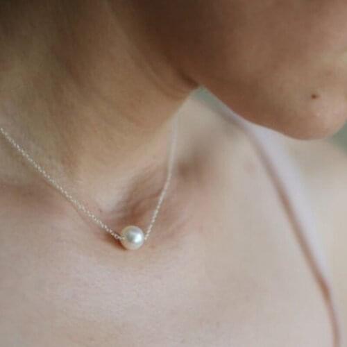 Trendy New Pearl Gold Silver Color Exquisite Necklace Women Fashion Simple Clavicle Chain Chokers Necklaces Accessories