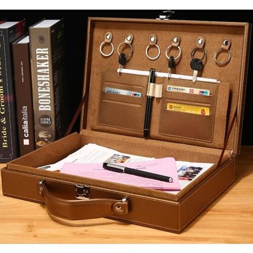 Folder for documents High-quality leather portable file document office storage органайзер для документовstationery organizer