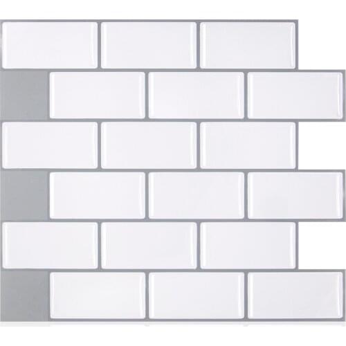 Peel and Stick Self Adhesive Removable Stick On Kitchen Backsplash Bathroom 3D Wall Sticker Wallpaper Tiles in Subway Designs