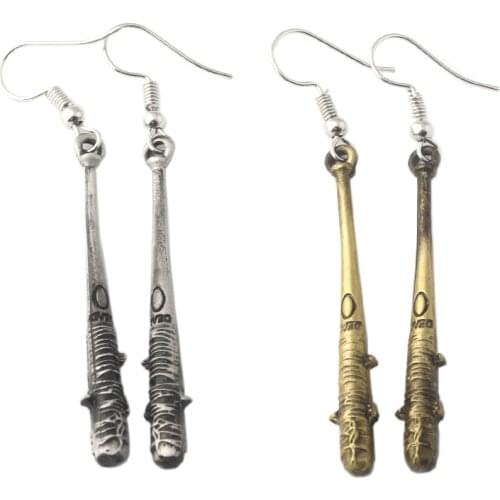 Popular game The Walking Dead Baseball Bat Earrings Fashion Simple Charm Woman Men Jewelry Accessories Gift