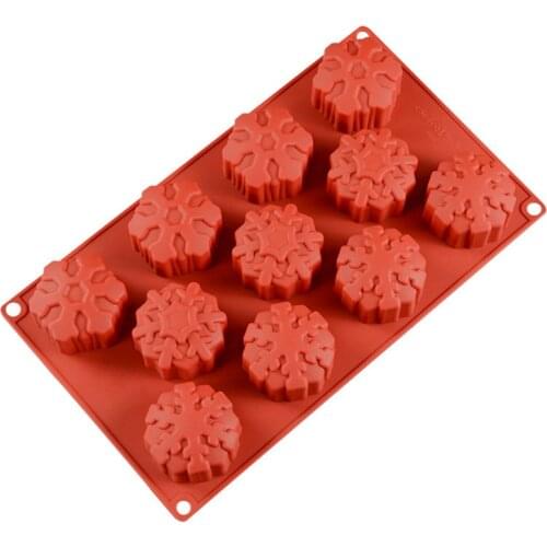 3D Silicone Soap Mold Snowflake Mousse Cake Mold DIY Handmade Baking Tool Christmas New Year Holiday Decoration 100% Brand New