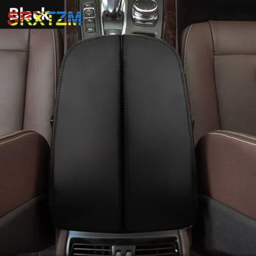 SRXTZM For BMW X5 E70 2007- 2013 / F15 2014-2018 Car Center Console Armrest Pad Microfiber Leather Protection Trim Cover 2pcs