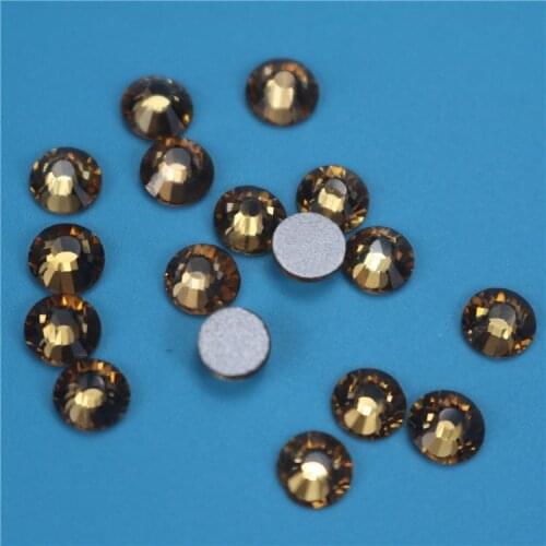 Light Topaz Non Hotfix Crystal Rhinestones For Nails Art Decoration SS3-SS34 Flatback Glue On Strass Stones DIY Crafts Garments