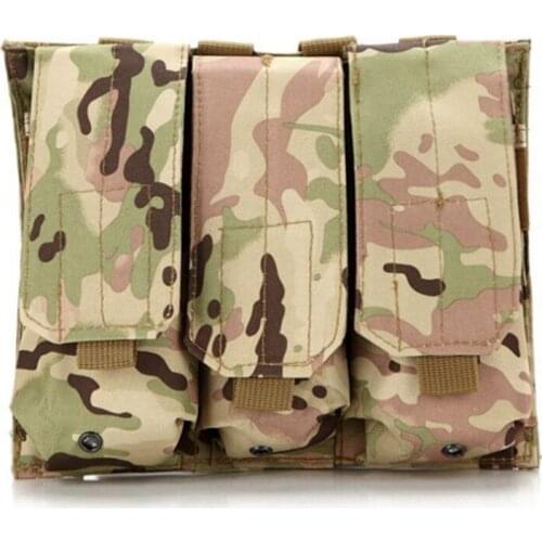 Tactical Molle triple clip pocket detachable waist-mounted multi-function camouflage accessory bag