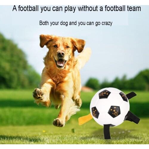 Pet Products Football Toy Dog Outdoors Train Interaction Rope Strong Bite Resistant High Elasticity Dog Toy Ball Dog Supplies