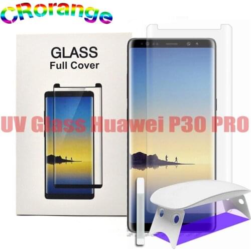 UV Liquid Glue Screen Protector For Samsung S10e S9 Plus S8 Note 9 Full Cover Tempered UV Glass for Huawei mate 20 Pro P30 Pro
