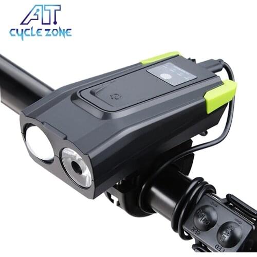 CYCLE ZONE T6 800 Lumen 4000mAh Smart Induction Bicycle Front Light with Horn USB Rechargeable LED Bike Lamp Cycle FlashLight