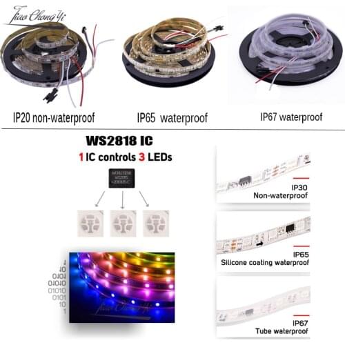 WS2818 IC5M 150LED Pixel DC12V 5050 RGB Full color LED strip light breakpoint continuous Digital Flexible Strip Smart Tape IP20