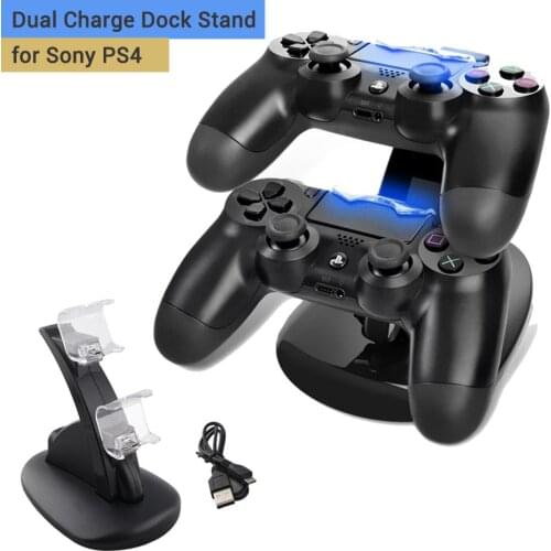 Dual USB Charge Dock Stand Game Controller Charger Stand with Micro USB Charging Cable for Sony Play Station 4 PS4 Charger