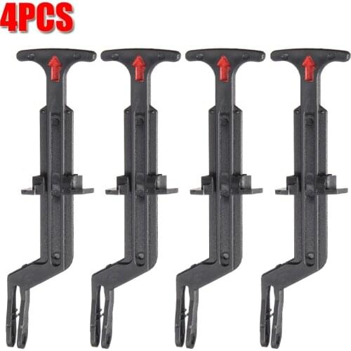 4Pcs/Set 135mm Bonnet Hood Release Rod Lock Latch Black Handle Clips 3B0823593 For VW For Volkswagen Passat B5 / B5.5 1998-2004