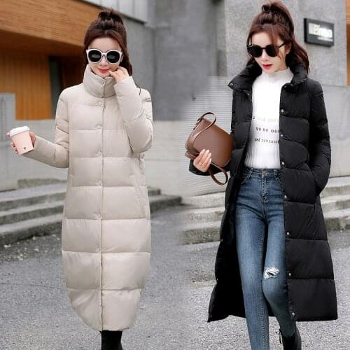 Female jacket Woman Parkas Clothing for Women Jacket Beige Black Cotton Casual Warm 2021 Fashion down jacket female