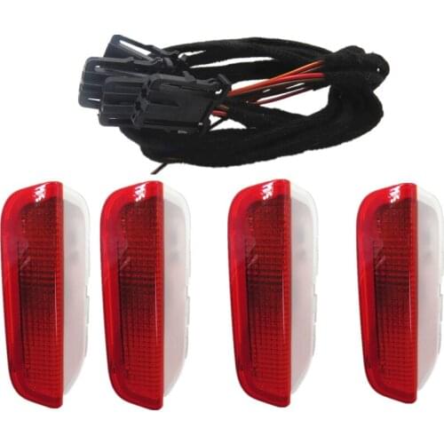 1Set Red Car Door Light Interior Signal Lamp + Harness For VW Passat B6 B7 Golf Jetta MK5 6 Sharan Tiguan Superb Seat 3AD947411