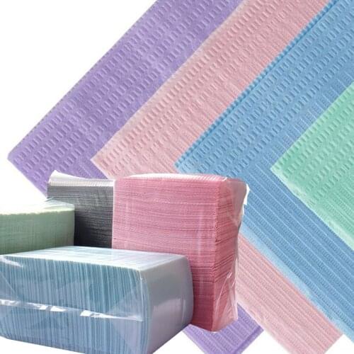 125Pcs Salon Waterproof Tablecloths Lint Paper Nail Art Disposable Table Pad 33*46cm Double-Layer Protector Mat Nail Art /Beauty