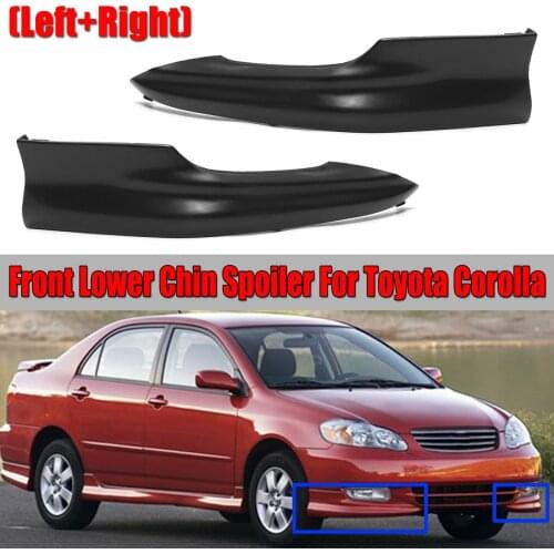 2pcs Car Front Bumper Lip Splitter Lower Chin Spoiler Lips For Toyota Corolla 2003-2004 S Factory Style Front Corner Wrap Angle