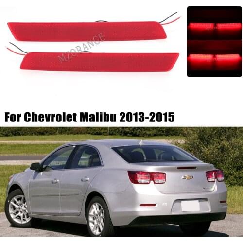 2Pcs LED Rear Bumper Reflector Light For Chevrolet Malibu 2013 2014 2015 Tail Signal Brake Light Car Accessories Red Len