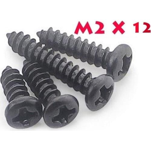 2000PCS M2*16 M2X16 BK Carbon Steel Philips Cross Head Screw Self Tapping Round Head Screw Electronic Screws