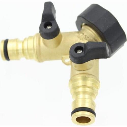 3/4 Brass 2 Way Valve Splitter Hose Pipe Tap Connectors for Garden Irrigation 2 Way Hose Pipe Splitter
