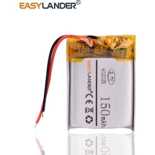 402025 3.7V 150mAh lithium polymer li-Polymer Battery For mp3 player smart watch Bluetooth headphone headset DVR GPS AHB372026