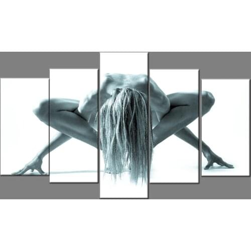 5 Piece wall Art woman act girl naked yoga wall picture for bedroom living room decorative picture Painting on canvas wall decor