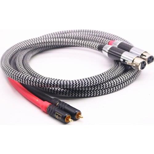 Audiophile Audio Cable 2 RCA Male to 2 XLR HIFI Plug 3 Pin Female Interconnect cable HIFI