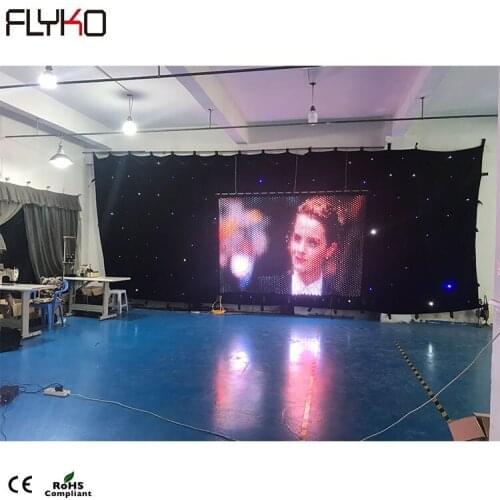 Free shipping popular concert stage equipment led curtain P35MM 2X3M + Star curtain 3x7m Bw