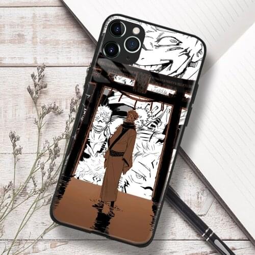 Sukuna Jujutsu Kaisen Anime Soft TPU Glass Phone Case for IPhone SE 6s 7 8 Plus X Xr Xs 11 12 Mini Pro Max Samsung