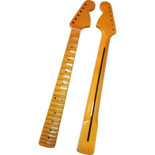 Disado 22 Frets inlay dots concave fingerboard yellow Electric Guitar Neck Wholesale Guitar accessories Parts musical instrument