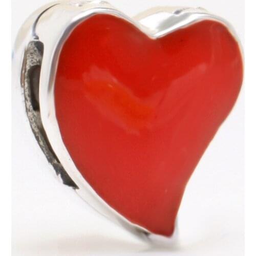 S925 Silver R series red playful love silicone fixing clip heart-shaped positioning buckle Beads Fit Original Bracelet