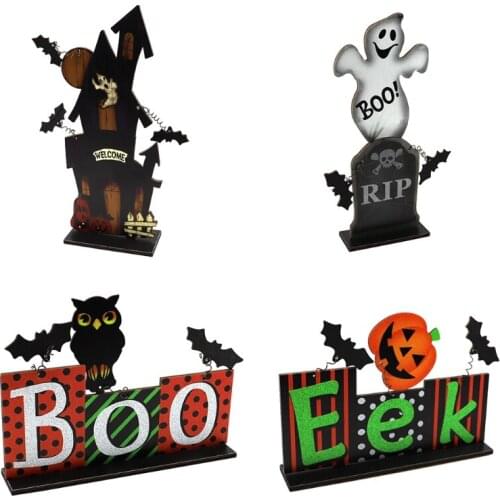 Halloween Festival Wood Hanging Sign Wall Window Pendant Wooden Sign Haunted House Yard Home Party Decoration