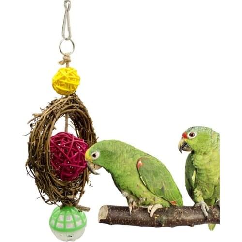 1pc Bird Swing Toy Funny Parrot Chewing Perch Bird Chew Toy Parrot Hanging Bell Toy Pet Supplies Bird Favors